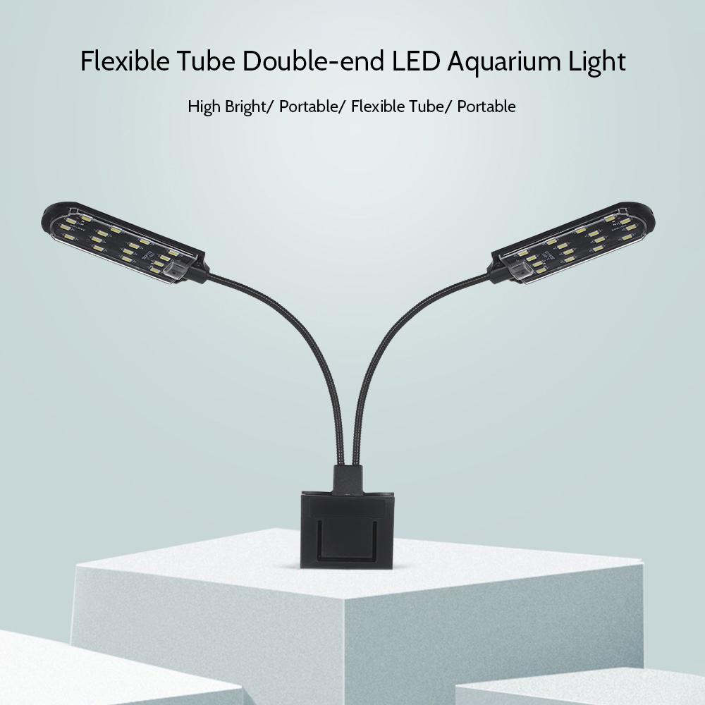 D2 AC220V 10W 32LED Doppelseitige Aquariumleuchte Lampe LED Fischglaslampe Flexible Biegbare Beleuchtung Aquarium Fischbecken Zubehör