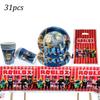 Roblox Birth Date Celebration Decorations Supplie Party Celebration Disposable banner pennant Tablecloth Cup Board paper Infant Shower collection