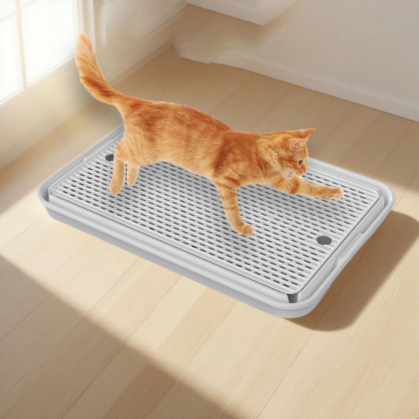 

Ступенька для кошачьего туалета, самоочищающаяся, лестница для туалета, съемный противоскользящий лоток для мочи, рампа для пожилых кошек, для использования в помещении и на улице, для гостиной CN