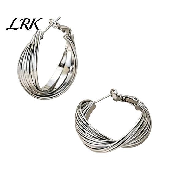 Hypoallergenic Lightweight Earrings 1 Pair Twisted Hoop for Women, Minimalist Chunky Versatile Earrings, Large Vintage Jewelry Daily Prom Party