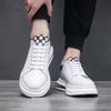 New low-top boys board shoes 3D printing plaid men's shoes black and white air cushion shoes trendy sports and leisure shoes spot