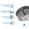 Uxcell 100mm Dia TCT Hole Saw Carbide Tip Core Drill Bit Cutter Tools Drilling for Stainless Steel Metal