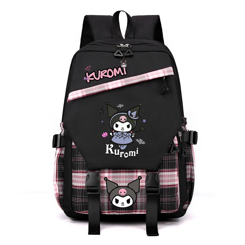 Cool Lomi Kuromi Backpack Student Schoolbag Anime Cartoon Print Junior High School High School Large Capacity Schoolbag