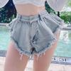 Sommer Kvinner Denim Shorts Uformelle løse hull Rippede Jeans Shorts Denim Shorts Bukser
