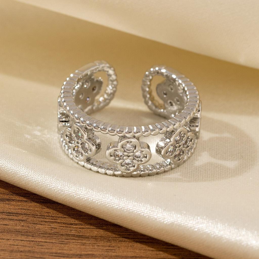Lucky Four-leaf Clover Ring - Unique High-end Open and Adjustable Ring