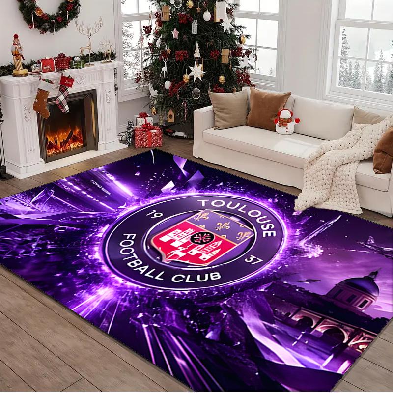 1PC Rug Toul-ouse Crest Design Carpet, Chair Rug,Area Rug for Office Bedroom Living Rooms Bedroom, Doormat Decor Christmas Fan Gifts