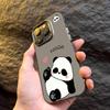 Cute Panda phone case suitable for iPhone 16, 15, 14, 13, 12, 11 Pro/Max/Plus shockproof back cover and anti drop