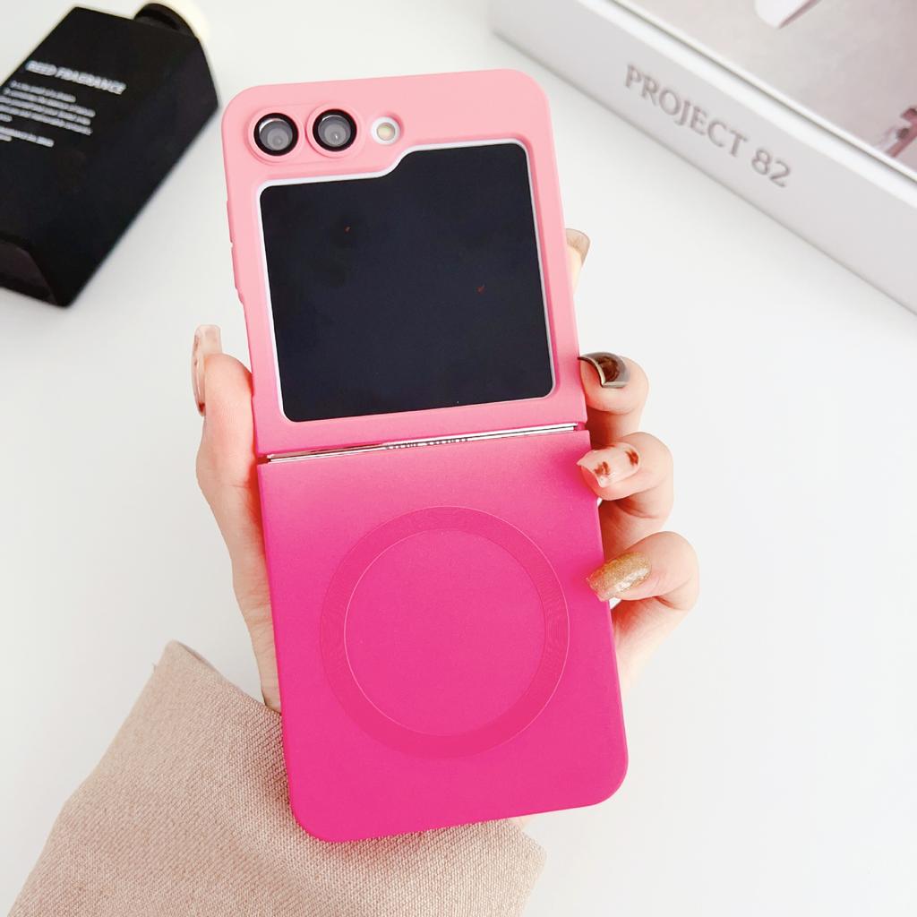 Applicable to Samsung zflip6 folding screen mobile phone case gradual change two-color zflip5 magnetic suction zflip4/3 all-inclusive soft case