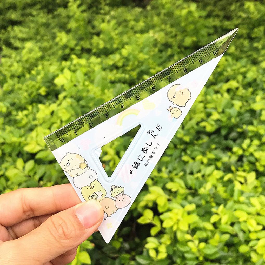 4 Pieces/Set Drawing Ruler DIY Crafts Straight Protractor Drafting Tool Stationery with Scale Rulers Supply Office