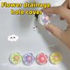 4pcs Decorative Flower-Shaped Drain Cover,Leak-Proof Basin Overflow Stopper, Fits Washbasins and Sinks, Simple to Install