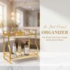 Iron Standing Rack White and Gold Organizer Shelf  Living Room Bedroom Kitchen Bathroom