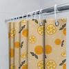Modern Style Lemon Print Bath Shower Curtain Set for Bathroom Decor Orange Yellow Floral Pattern Made with Waterproof Polyester