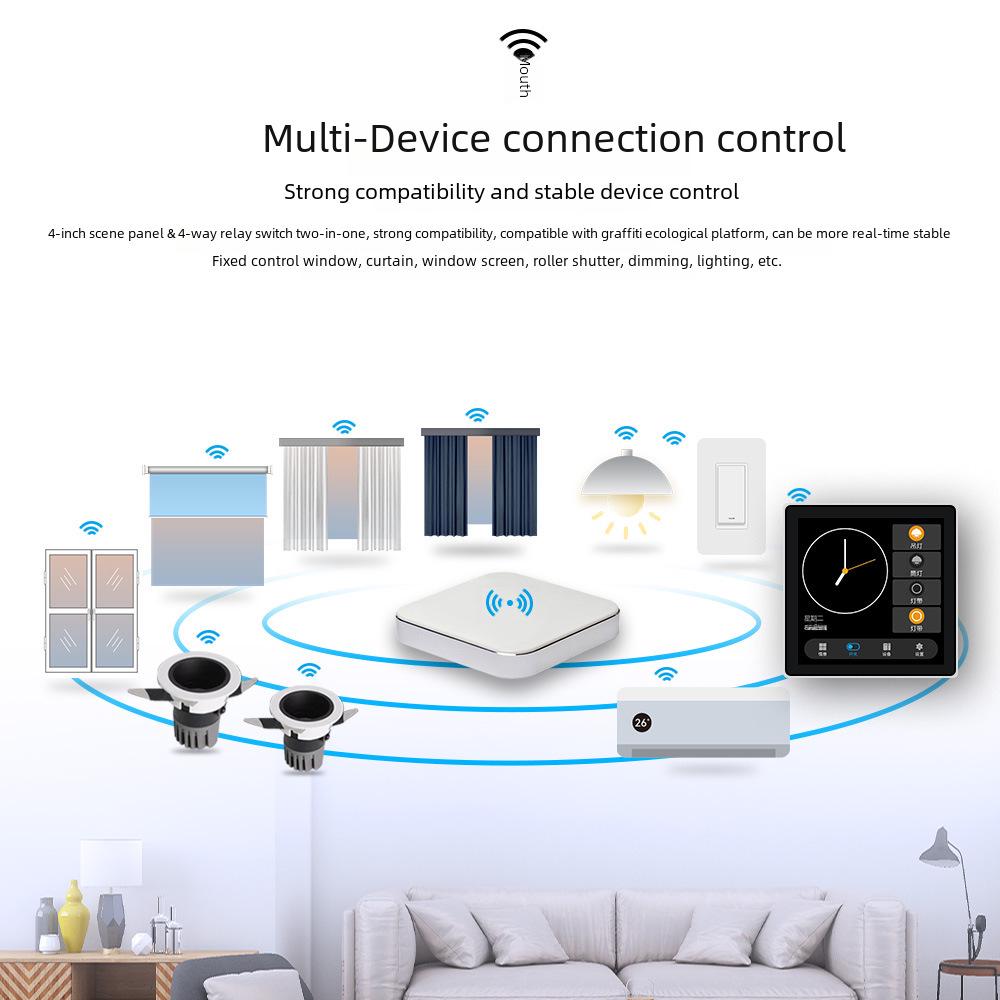 Tuya Smart Zigbee Multifunctional Touch Panel LCD Switch