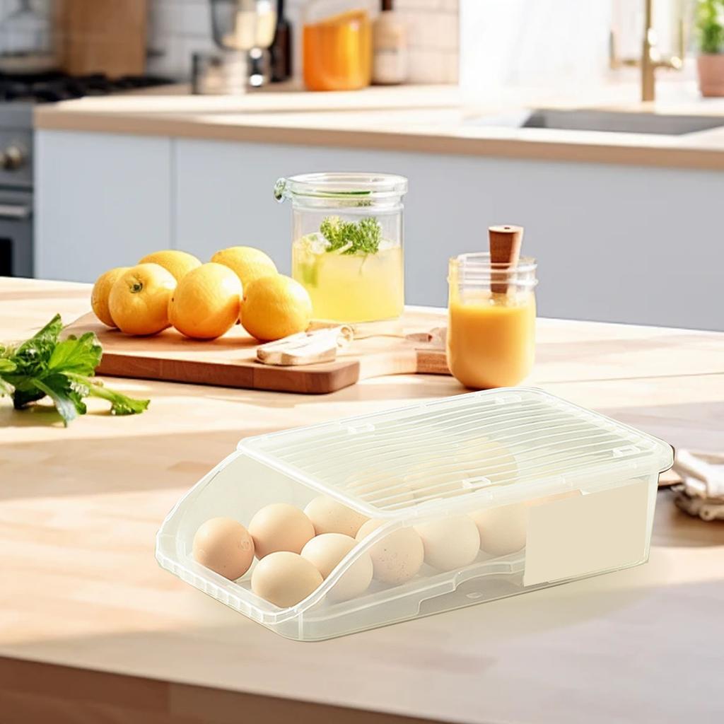 Egg Holder Innovative Auto Rolling Egg   Stacked Egg Tray Fridge Egg Storage Box for Home Kitchen