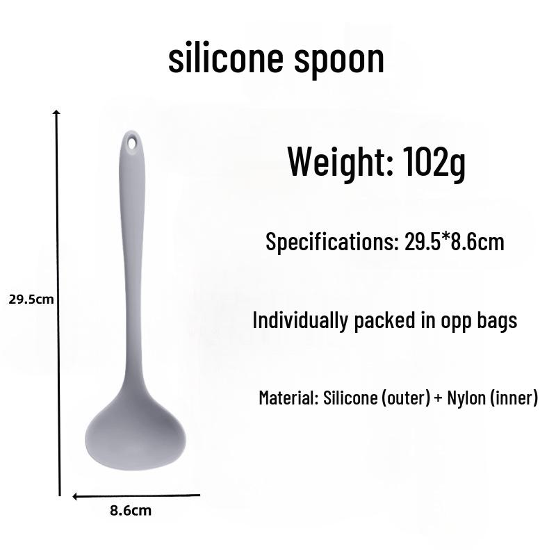 In-Stock Large Silicone Soup Ladle and Spatula for Kitchen Use