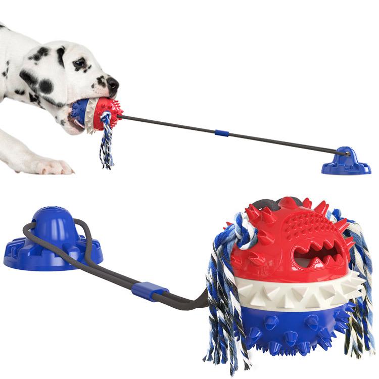 Strong Suction Cup Durable Chew Ball Toy for Teething Dogs