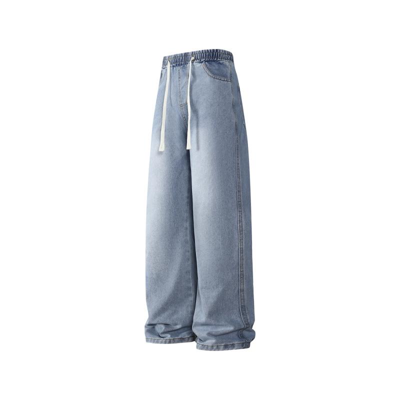 Micro-boot Jeans for Men 2025 New Autumn Retro Washed Pants Hong Kong Style Loose Straight Workwear Casual Pants