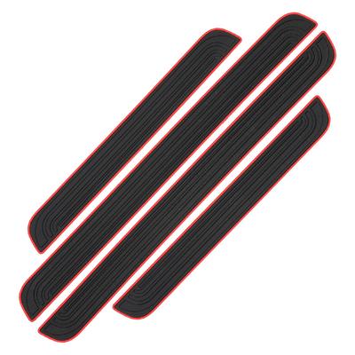 4Pcs Black Rubber Anti-scratch Car Door Sill Scuff Cover - Protector Guards Exterior Decor Accessories