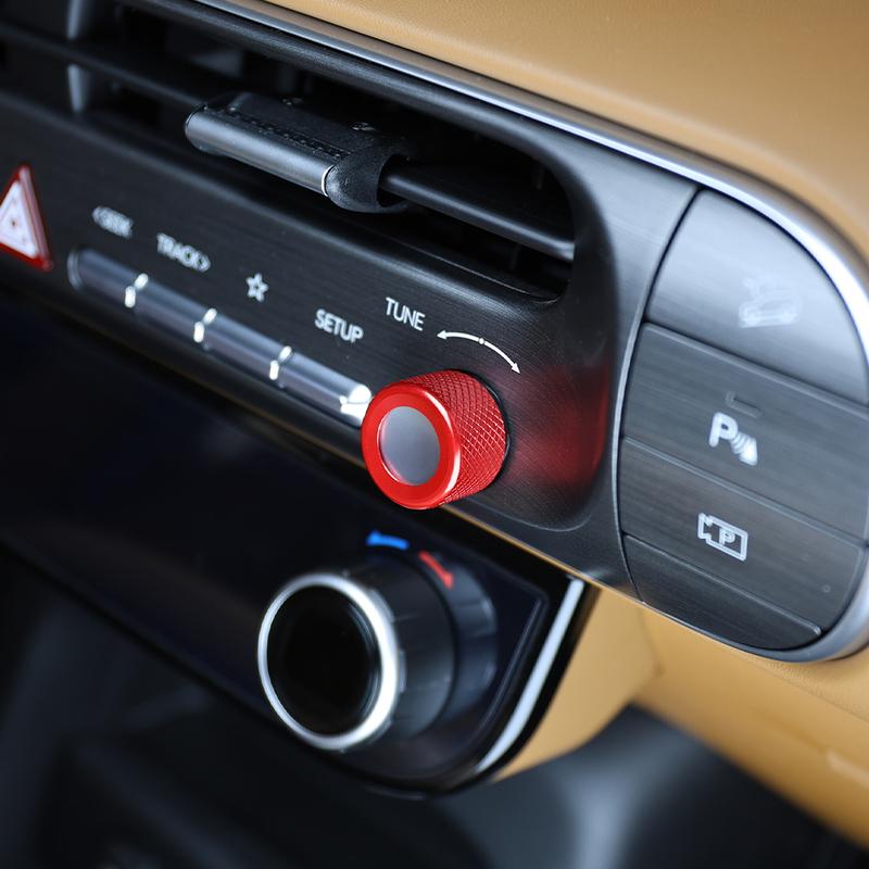 For Hyundai Palisade LX3 2025 2026 2PCS Aluminum Central Drive Switch Volume Control Knob Ring Cover Trim  Interior Parts