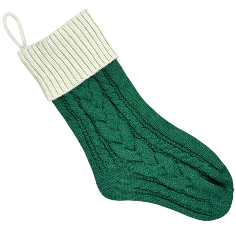 Holiday Stocking Large Capacity Knitted Sock For Christmas Gifts Elegant Reusable Festival Home Decoration