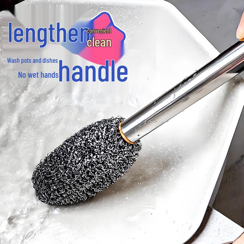 Long Handle Steel Wire Pot Scrubber