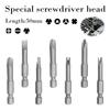 4-13Pcs Y U Shaped Triangle Screwdriver Magnetic Bit 1/4in Inner Cross Three Points Screw Driver Security Tip For Power Drill