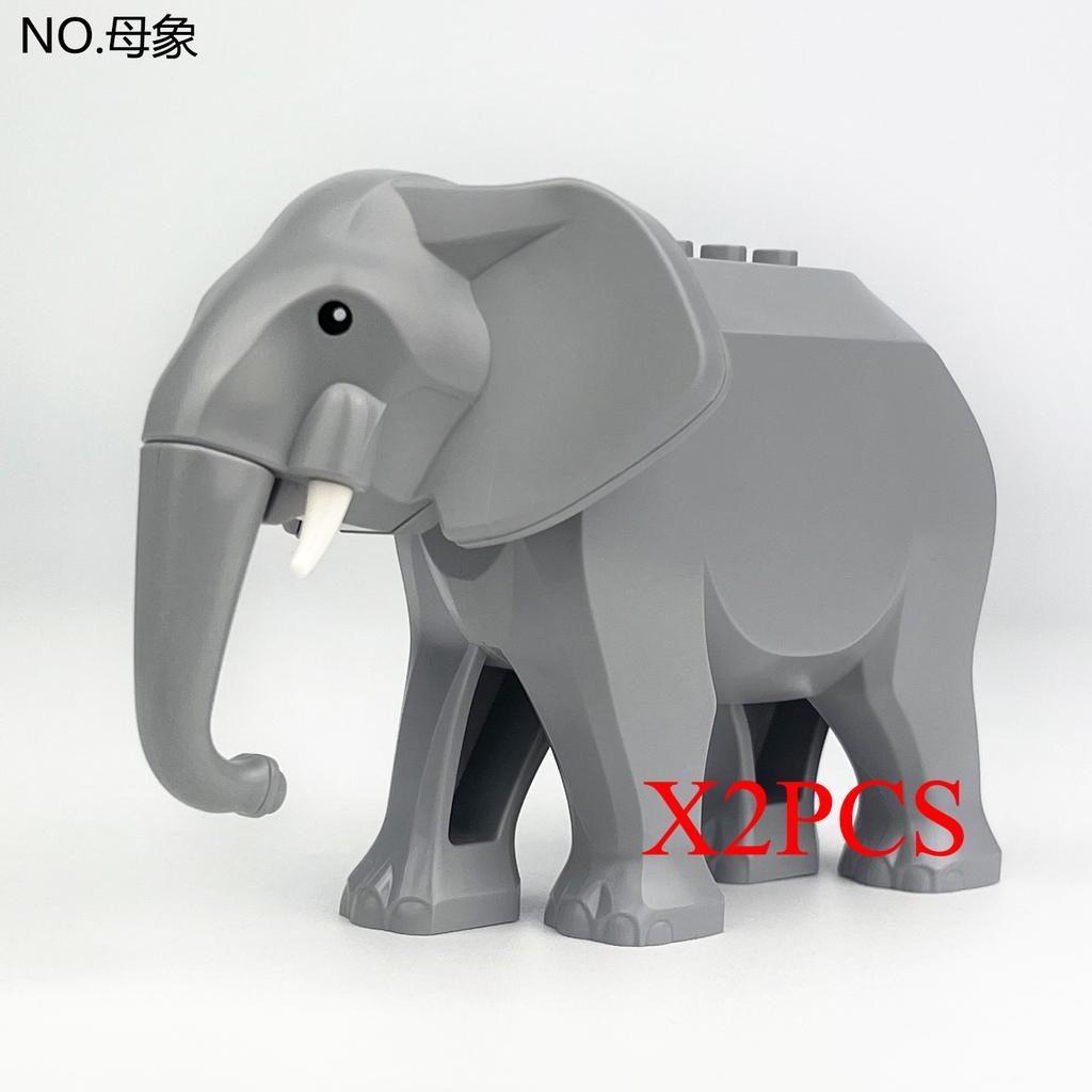 The Zoo Model African Elephants Camel Deer Crocodile Leopard Animal Building Blocks Educational Games Figure Brick Toys Kid B03
