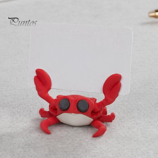 Photo Display Stand 3D Printing Business Card Holder, Cute Crab Shape, Stable Holder Non-Tip Desk Organizer, for Office Home Desktop Storage