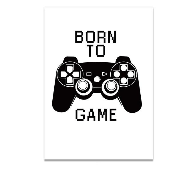 Nordic Poster HD Print Canvas Painting New Design Boys Game Black Illustration Gamer Quotes Wall Art Kids Art Picture Home Decor