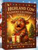 Highland Cow 24 Days Christmas Countdown Calendar with 24 3D Cow Ornaments Christmas Advent Calendar Advent Countdown Calendar