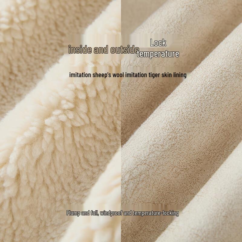 Sancai Damen Mantel mit Kapuze aus Kunstfell