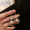 Silberne, modische, übergroße weiße Perlen-Ohrringe für Frauen, böhmische, goldene, runde Zirkonia-Hochzeitsohrringe, Schmuck