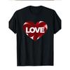 European sizes Men'S T-Shirt with Heart Design And 'LOVE' Slogan, a Short-Sleeved Adult Tee Featuring Love Prints