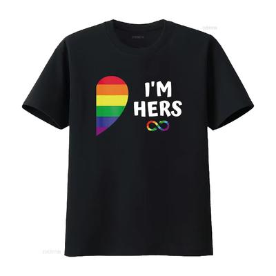 Im Hers Shes Mine Matching for Pride Lesbian Couples LGBTQ T Shirt  Vintage Washed Streetwear Soft Comfortable Designer Clothes