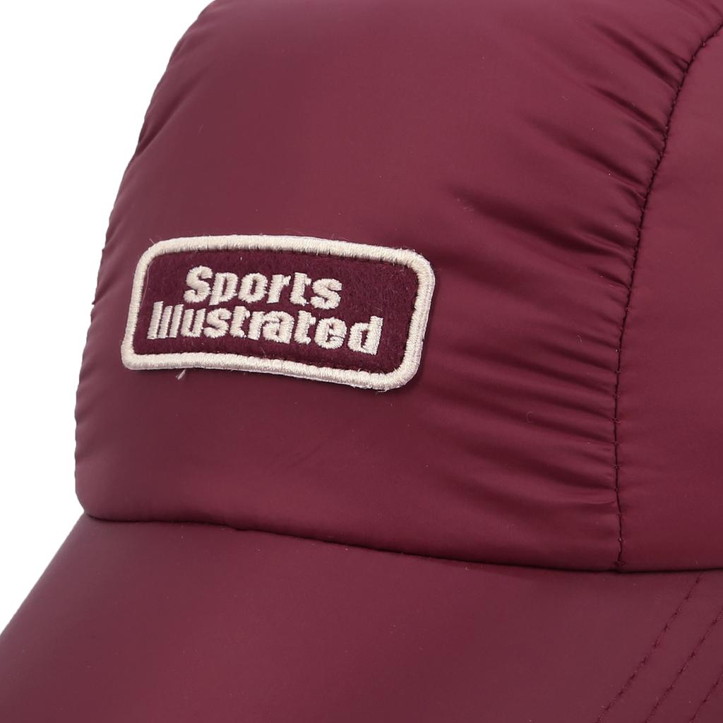 SPORTS ILLUSTRATED Woven Fleece-Lined Earflap Hat (Burgundy)