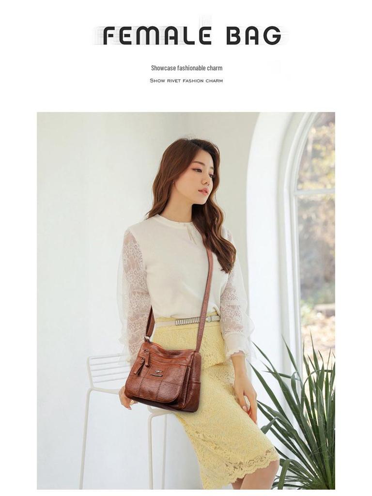 2026 Women's Large Capacity Crossbody Bag - High-End Fashion, Simple Design, Casual Single Shoulder Bag for Moms