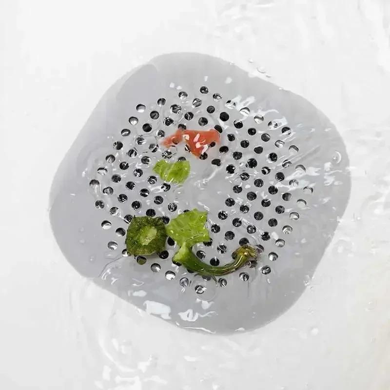 3/5/10 Pcs Shower Drain Hair Catcher Sink Strainer Drain Cover Hair Catcher Silicone Hair Filter Kitchen Bathroom Accessories