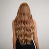 Long Water Wave Synthetic Wigs with Bangs Natural Ginger Brown Loose Curly Wavy Wig for Black White Women Heat Resistant Daily