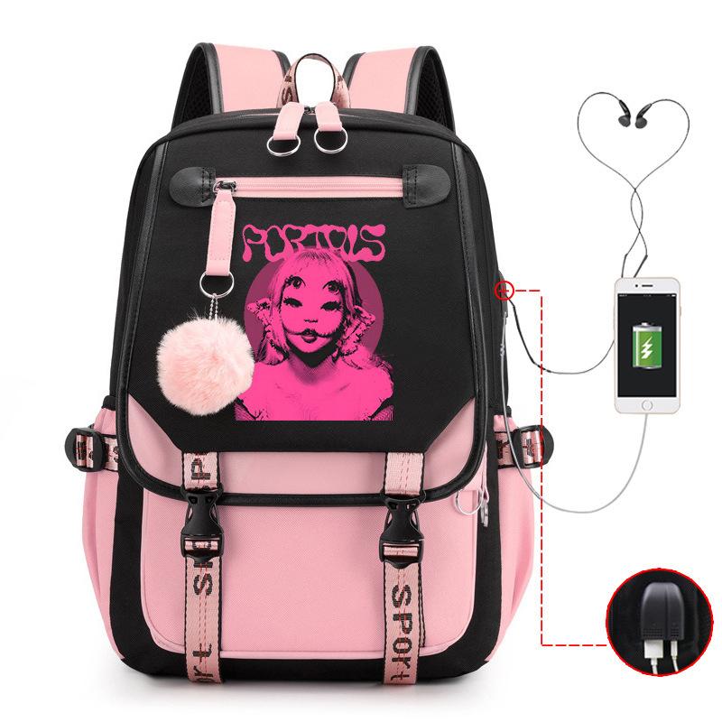 Peripheral Printed Backpack Female Fashion Student Multifunctional Casual School Bag