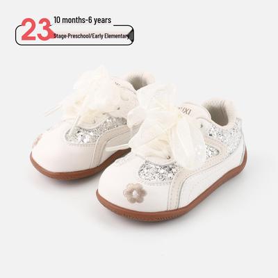 Prinzessin Schleifen Schuhe für Mädchen: Weiche Sohle rutschfeste Kleinkind-Sneaker für den Frühling