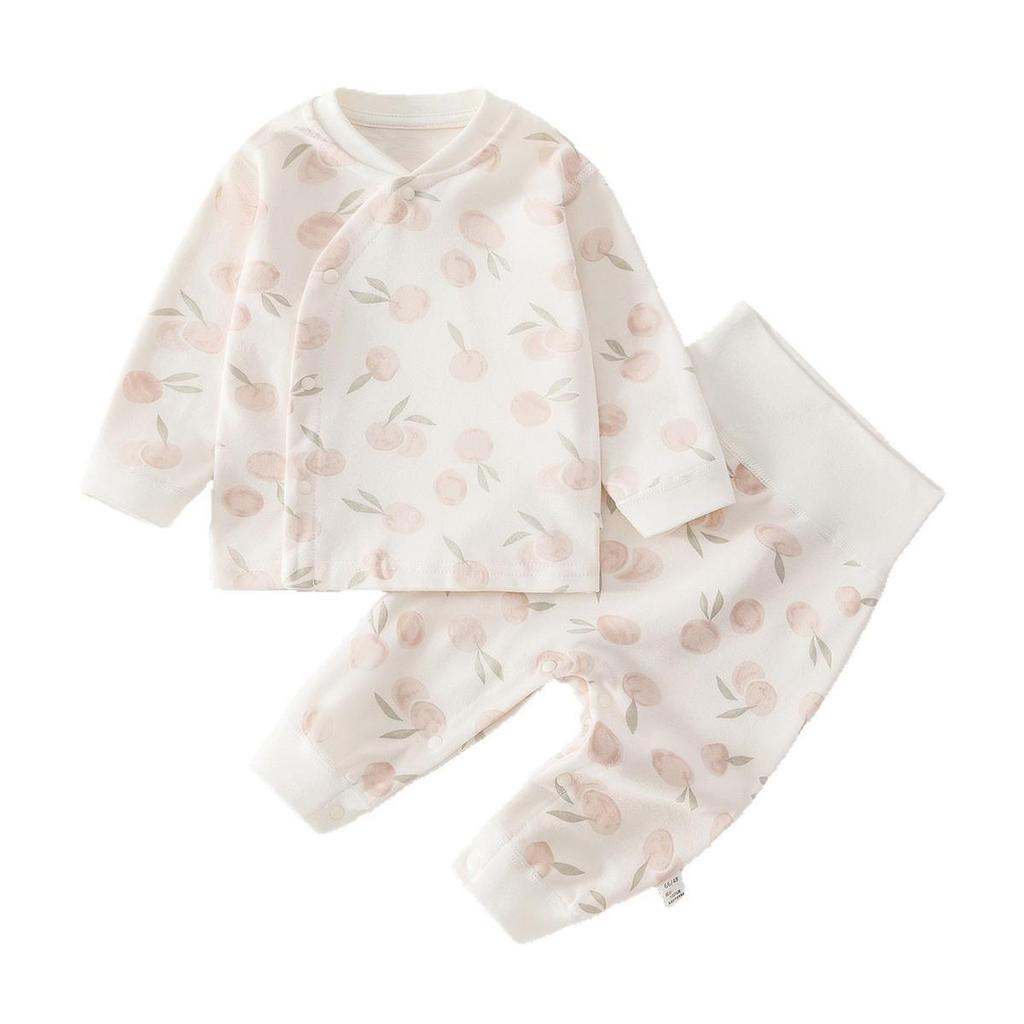 Pure Cotton Baby High-Waisted Two-Piece Set - Newborn Autumn Pajamas