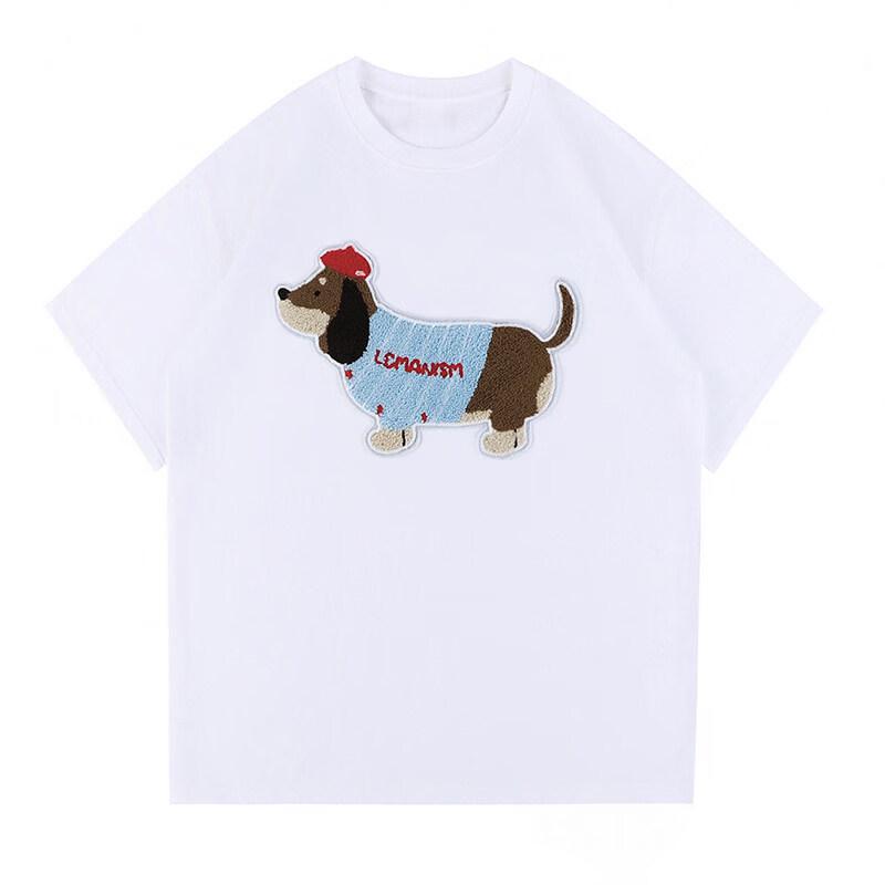LEMANISM Huang Zihongfan Dachshund Embroidery Heavyweight T-Shirt