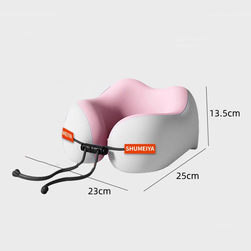Reise Massage Memory Baumwolle U-förmiges Kissen Weich Tragbar Aufbewahrung Nackenstütze Schutz Waschbar Flugzeugkissen Wirbelsäulenpflege