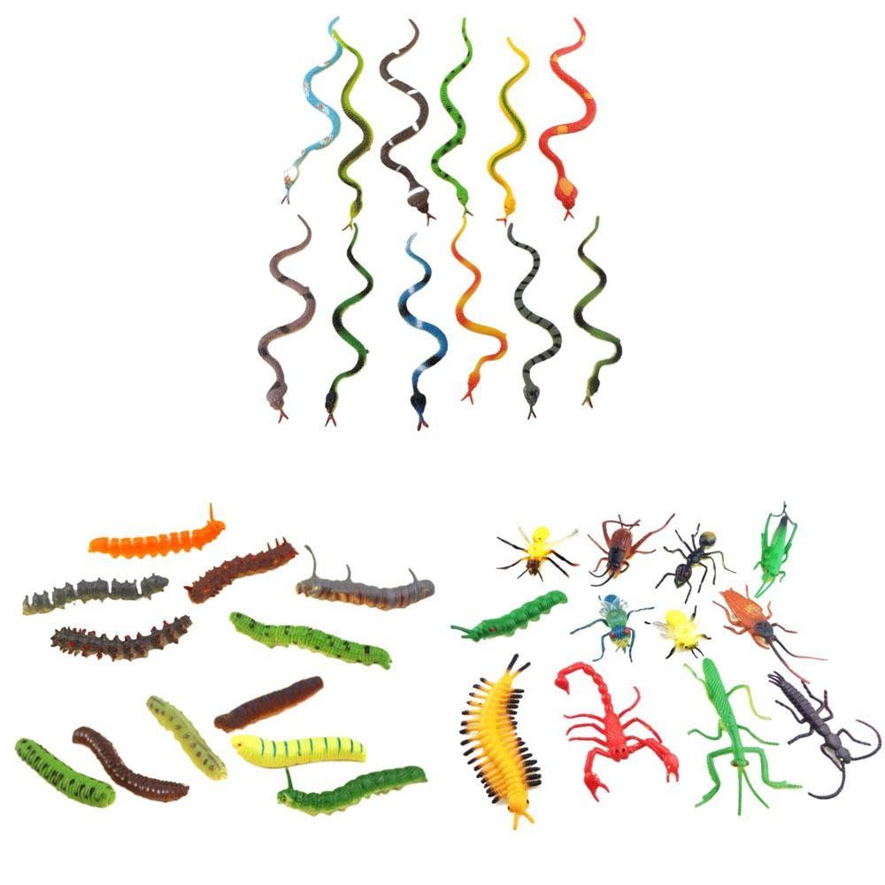 12 Pcs/Set Plastic Simulation Snake Lifelike Simulation Animal Model  Kids Gifts,Toys Games