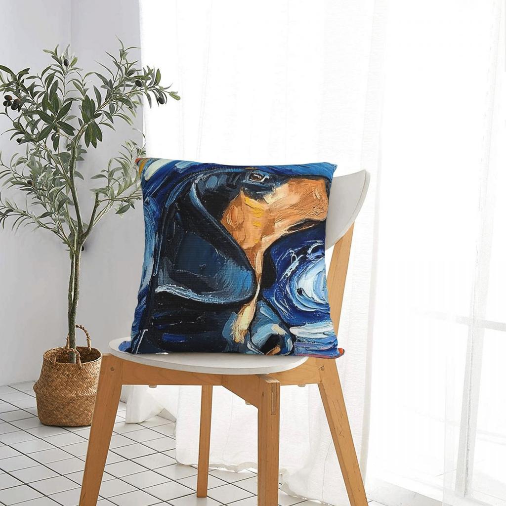 Dachshund Dog Starry Night Pillowcase Polyester Cushion Cover Decorative Wiener Sausage Doxie Pillow Case Cover Home