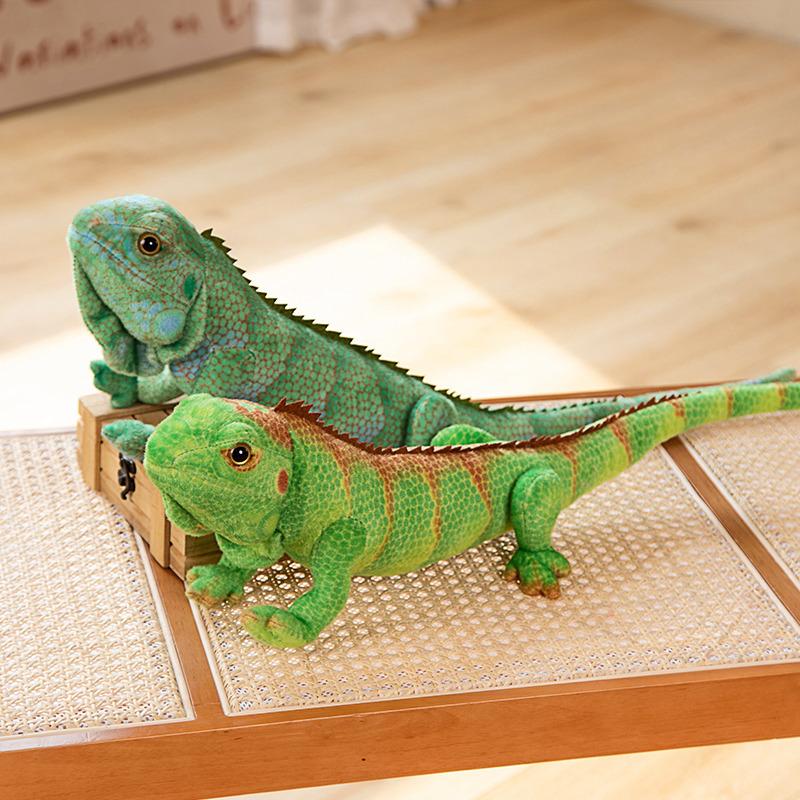 65CM Simulated Mane Lizard Doll Chameleon Plush Toy Creative Boy Pillow Doll Birthday Gift Rag Doll