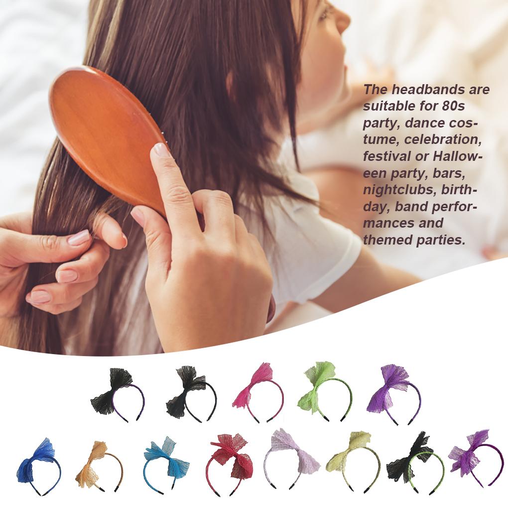 Spitzen-Schleifen-Haarband Retro Großes Haarband 80er Jahre Kostüm Haar-Accessoires Kopfschmuck Dekoration Geburtstagsgeschenk Teenager Mädchen Frauen