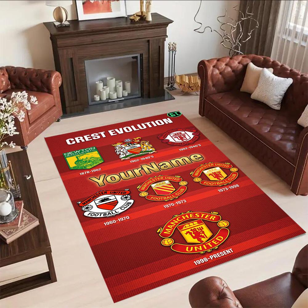 Manchester Customizable Name Carpet Design for Playrooms Kitchen Bedrooms Outdoor Antislip Carpet Anime Office Decor Perfect Gift for Friends & Family