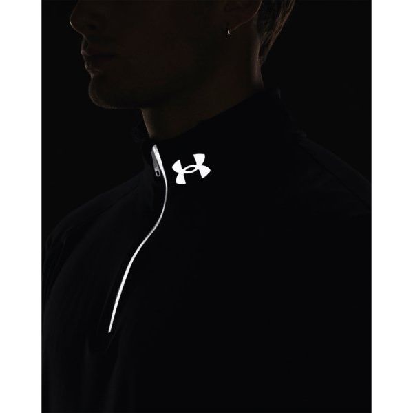 Under Armour Düz Renk 1/4 Fermuarlı Balıkçı Yaka Koşu Uzun Kollu Tişört Erkek Üstler Siyah 1379288-001