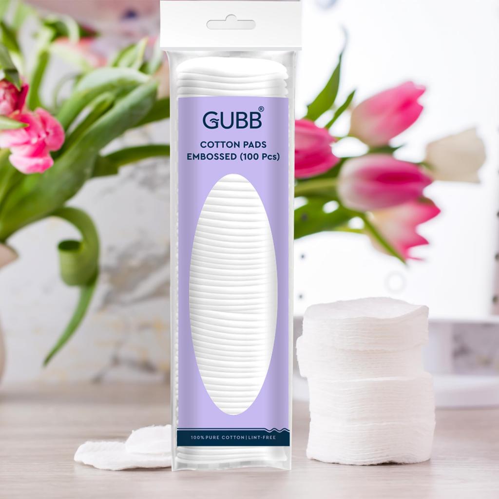 GUBB Hypoallergenic 100% Cotton Pads For Face Cleansing & Makeup Removal - Made of Pure Cotton | Safe for Skin | Suitable for Women | Deep Cleansin